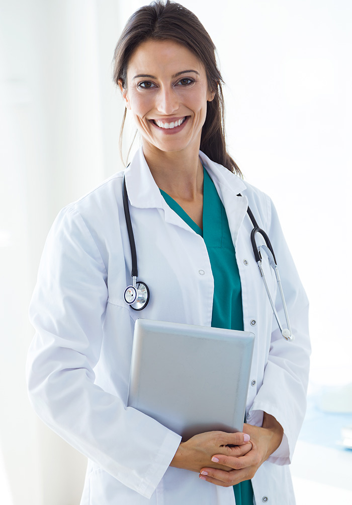 nurse in white robe